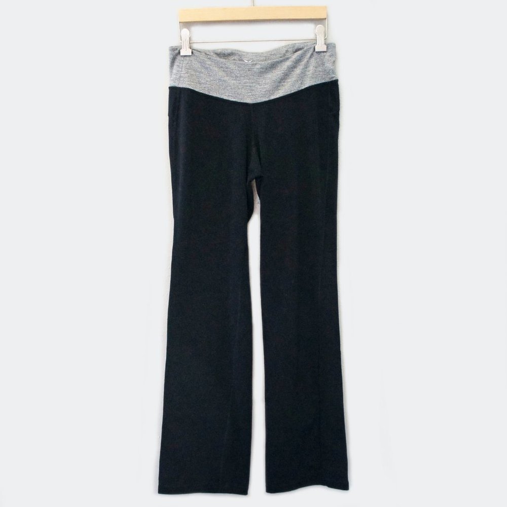 Old Navy Mid Rise Bootcut Active Go-Dry Yoga Pants Stripe Waistband EUC